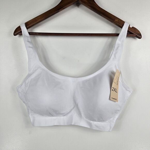 Truekind Women's Size 2XL Everyday Comfort Straps Wireless Shaping Bra White NWT - Picture 1 of 6